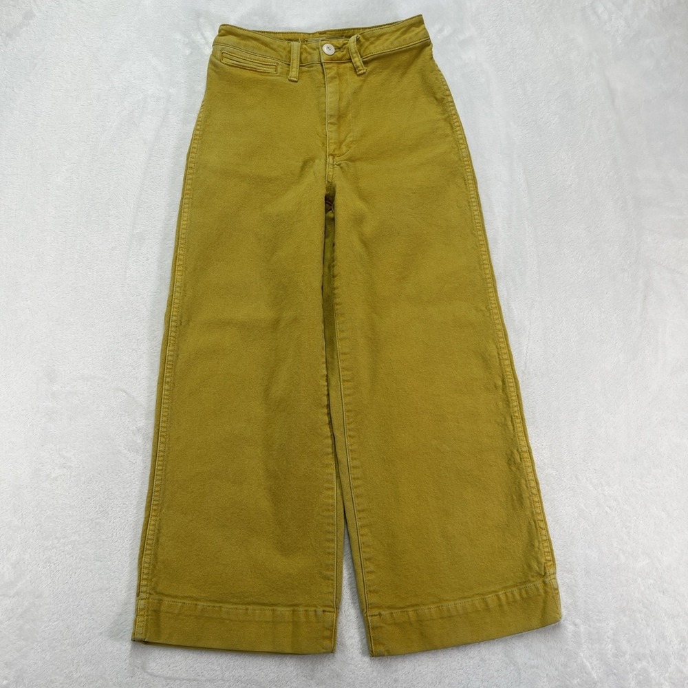 Madewell Wide Leg Denim Crop Pants Womens 24 Yellow Jean Summer Bright